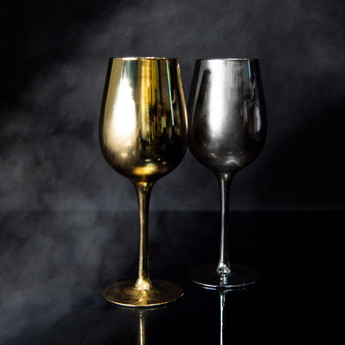 Набор бокалов для вина MOONSUN (2шт) (серебристый, золотистый)