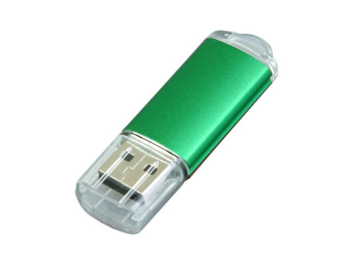 Флешка 3.0 промо прямоугольной формы  c прозрачным колпачком, 64 Гб, зеленый