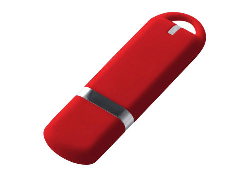 USB-флешка на 16 ГБ с покрытием soft-touch, красный