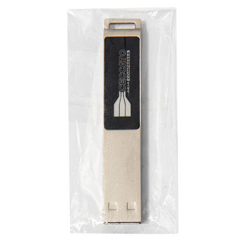 USB flash-карта LED с белой подсветкой (32Гб), серебристая, 6,6х1,2х0,45 см, металл (серебристый)