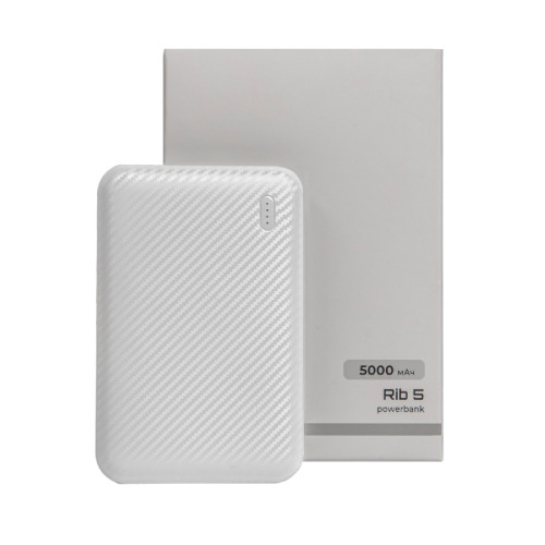 Универсальный аккумулятор OMG Rib 5 (5000 мАч), белый, 9,8х6.3х1,4 см (белый)