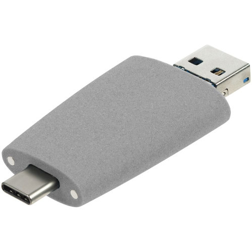 Флешка Pebble Universal, USB 3.0, серая, 64 Гб