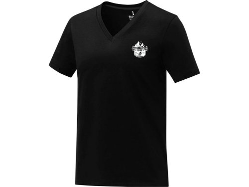 Somoto Женская футболка с коротким рукавом и V-образным вырезом , черный