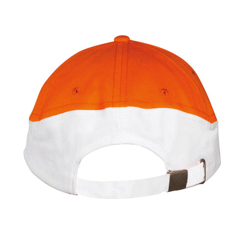 Бейсболка BOOSTER, 5 клиньев, металлическая застежка (оранжевый, белый)