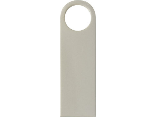 USB-флешка на 32 Гб с мини чипом, компактный дизайн с круглым отверстием., серебро