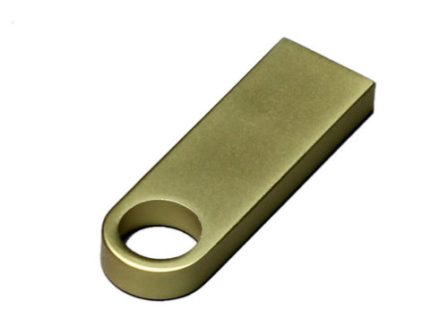 USB 2.0-флешка на 512 Мбайт с мини чипом и круглым отверстием, золотистый