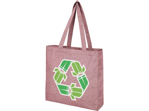Эко-сумка Pheebs с клинчиком, изготовленая из переработанного хлопка, плотность 210 г/м2, бордовый меланж
