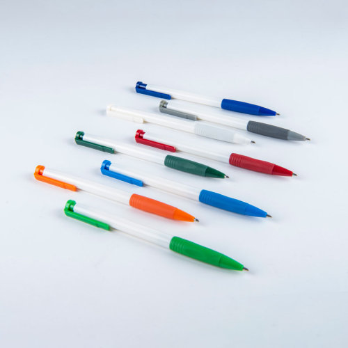N13, ручка шариковая с грипом, пластик, белый, темно-зеленый (белый, зеленый)