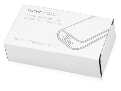 Портативное зарядное устройство (power bank) Basis, 2000 mAh, белый