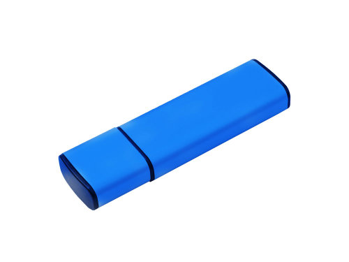 USB-флешка металлическая на 64ГБ с колпачком, синий