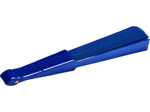 Складной ручной веер Maestral в бумажной коробке, ярко-синий