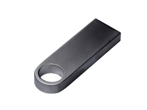 USB 2.0-флешка на 512 Мбайт с мини чипом и круглым отверстием, серебристый