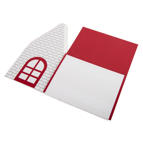 Упаковка  подарочная, коробка "ДОМ"  складная, красный (белый, красный)