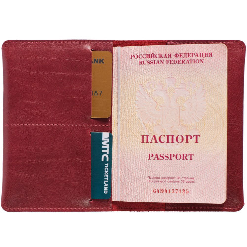 Обложка для паспорта Apache, ver.2, темно-красная
