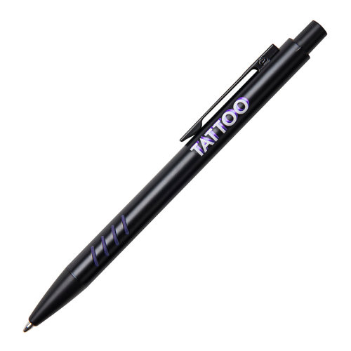 Ручка шариковая с грип-вставками TATTOO (черный, фиолетовый)