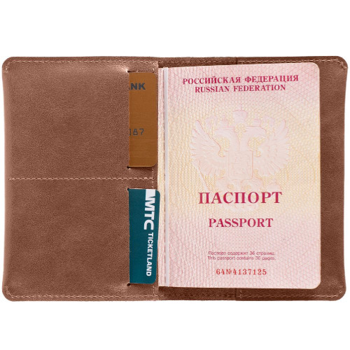 Обложка для паспорта Apache, ver.2, коричневая (какао)