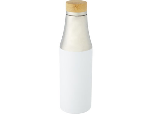 Hulan Бутылка объемом 540 мл с вакуумной изоляцией из меди и бамбуковой крышкой, белый