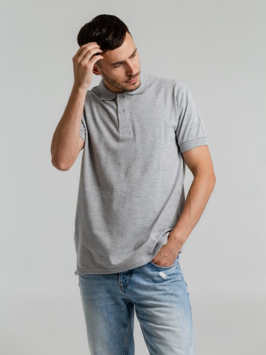 Рубашка поло мужская Virma Premium, серый меланж