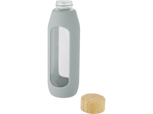 Tidan Бутылка из боросиликатного стекла объемом 600 мл с силиконовым держателем, серый