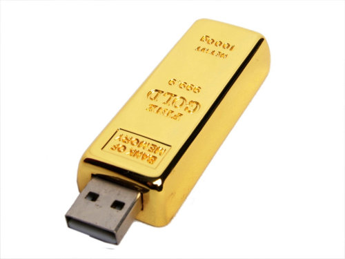USB-флешка на 8 Гб в виде слитка золота, золотой