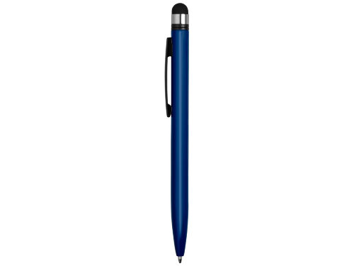 Ручка-стилус пластиковая шариковая Poke, синий/черный