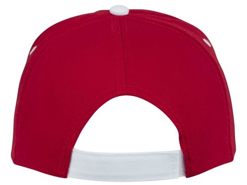 Пятипанельная кепка Nestor с окантовкой, красный/белый