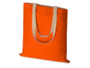 Сумка для шопинга Twin двухцветная из хлопка, 180 г/м2, оранжевый/натуральный