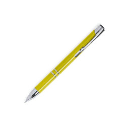 Ручка шариковая NUKOT, желтый;  пластик со стружкой пшеничной соломы, хром; синие чернила (желтый)