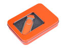 Металлическая коробочка G04 оранжевого цвета с прозрачным окошком