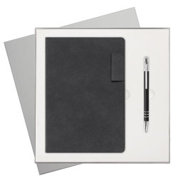 Подарочный набор Portobello/Teolo черный (Ежедневник недат А5, Ручка)