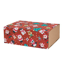 Шубер новогодний "Пингвины" для подарочной коробки 230*170*80 мм