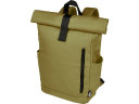 Рюкзак Byron 15,6 объемом 18 л со скручиваемым верхом, изготовленный из переработанного ПЭТ по стандарту GRS, оливковый