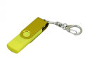 Флешка с поворотным механизмом, c дополнительным разъемом Micro USB, 16 Гб, желтый