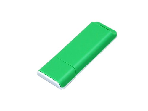Флешка прямоугольной формы, оригинальный дизайн, двухцветный корпус, 16 Гб, зеленый/белый