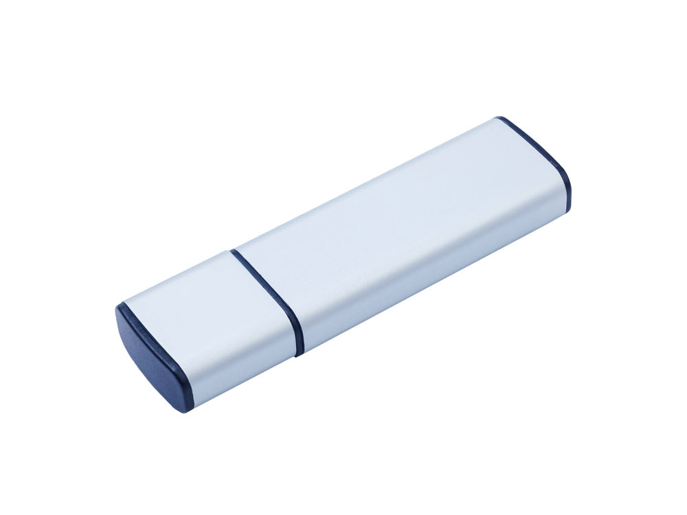 USB-флешка металлическая на 64ГБ 3.0 с колпачком, серебро