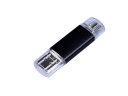 USB-флешка на 16 Гб c двумя дополнительными разъемами MicroUSB и TypeC, черный