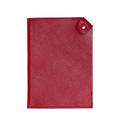 Чехол для паспорта PURE 140*100 мм., застежка на кнопке, натуральная кожа (гладкая), красный