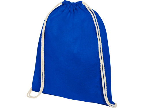 Рюкзак со шнурком Oregon хлопка плотностью 140 г/м2, синий