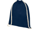 Рюкзак со шнурком Oregon хлопка плотностью 140 г/м2, темно-синий