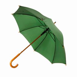 Зонт-трость SANTY, деревянная ручка, механический (зеленый)