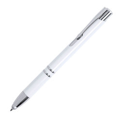 Шариковая ручка со стилусом TOPEN, белый, антибактериальный пластик (белый)