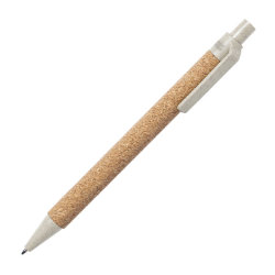 Ручка шариковая YARDEN, бежевый, натуральная пробка, пшеничная солома, ABS пластик, 13,7 см (бежевый)