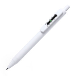 Ручка шариковая DORET со встроенным термометром, белый, антибактериальный пластик (белый)