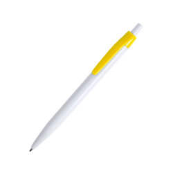 Ручка шариковая KIFIC, пластик (белый, желтый)