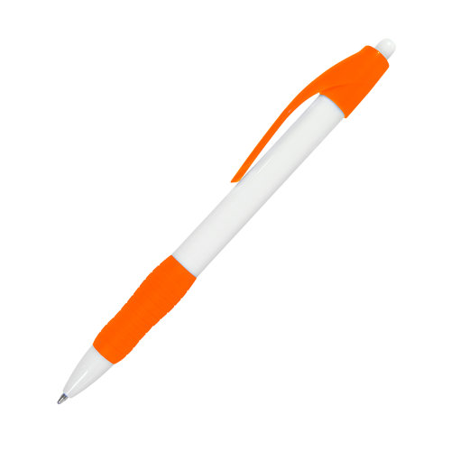 Ручка шариковая с грипом N4 (белый, оранжевый)