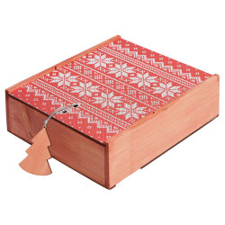 Коробка деревянная «Скандик», большая, красная