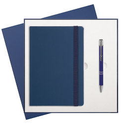 Подарочный набор Marseille/Alpha, синий (ежедневник недат А5, ручка)