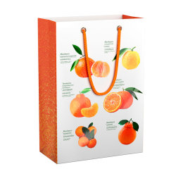Пакет подарочный Podari Mandari (белый, оранжевый)